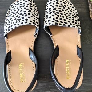 Kenneth Cole animal print fine glass wedge sandal